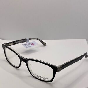 COVERGIRL Ariel CG0529-1 005 BLACK SILVER PINK Animal EYEGLASSES 52-17-140 NWT